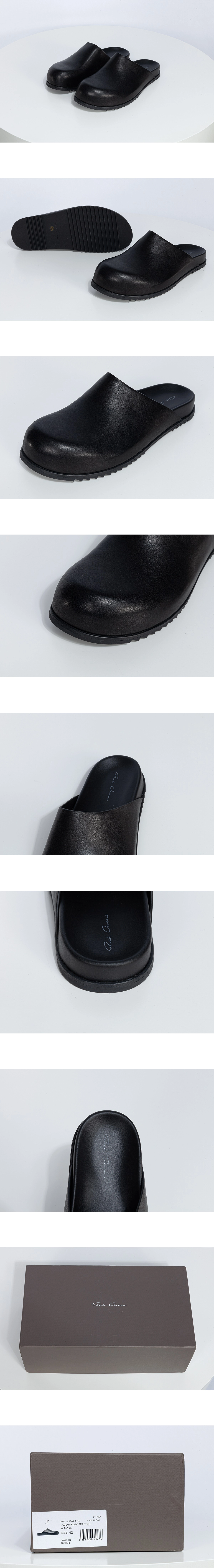 [RICK OWENS] 릭오웬스 Granola 레더 슬리퍼 블랙 남성용