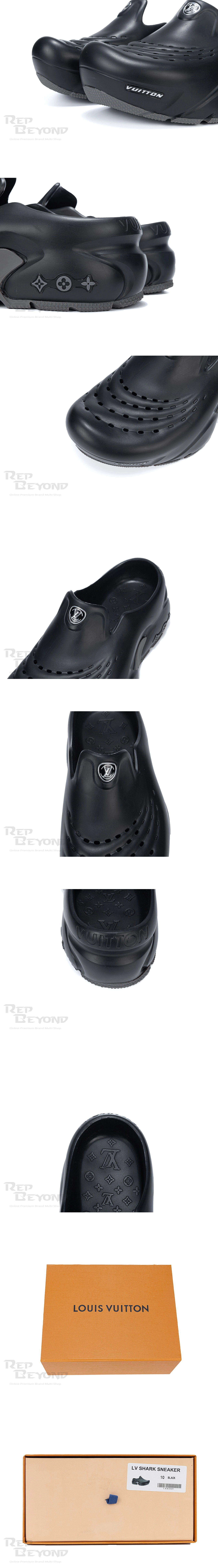 [LOUIS VUITTON] 루이비통 LV 로고 샤크 슬리퍼 블랙그레이 1ABSN5 남성용