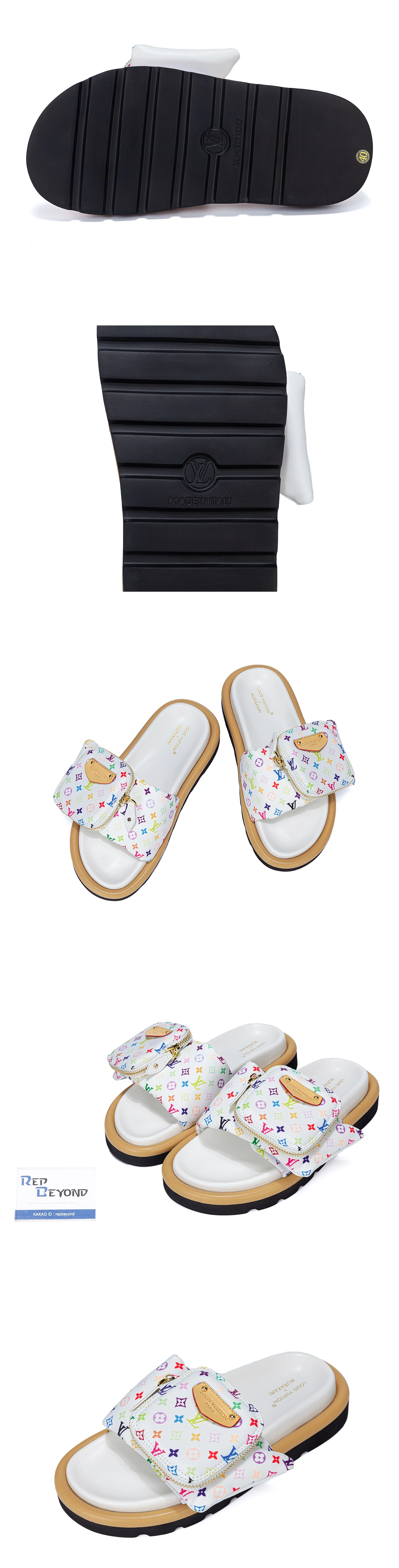 [LOUIS VUITTON] 루이비통 x TM 풀 필로우 플랫 컴포트 뮬 화이트 1AGVQS 남녀공용
