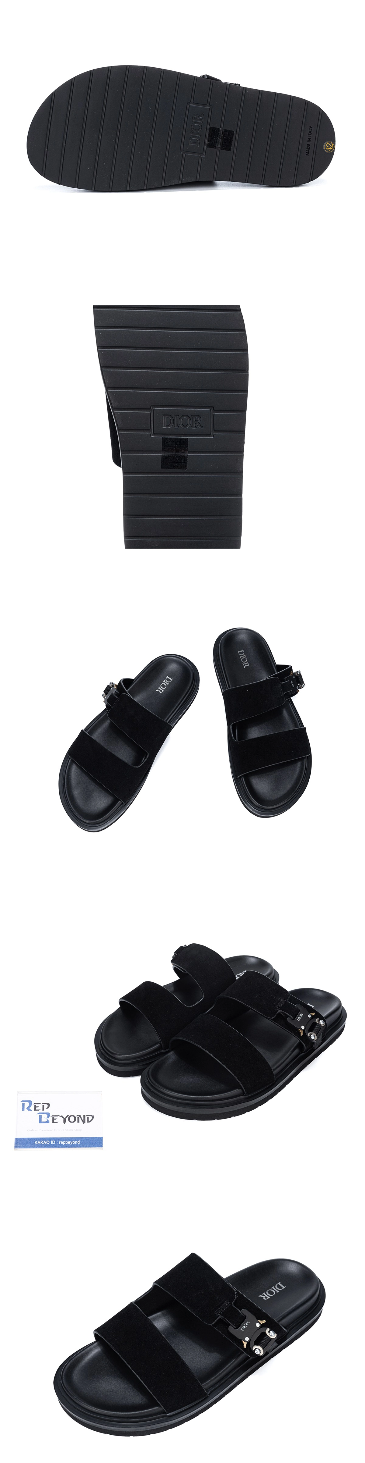 [DIOR] 디올 Aqua 샌들 스웨이드 블랙 3SA121ZSI_H900 남성용