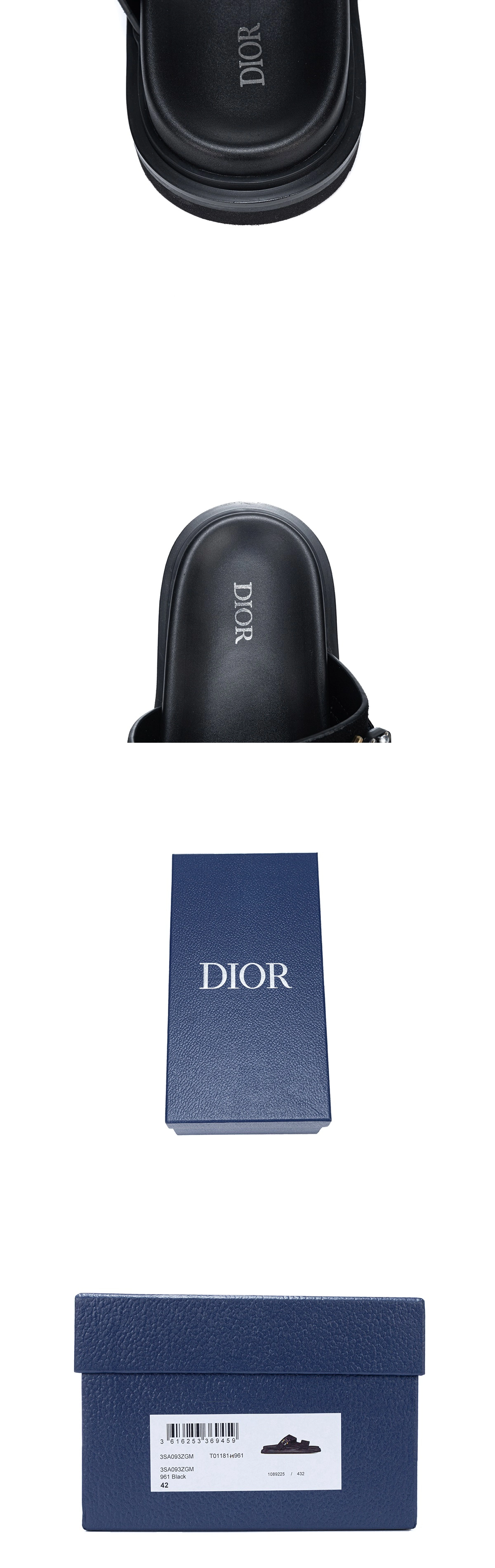 [DIOR] 디올 Aqua 샌들 스웨이드 블랙 3SA121ZSI_H900 남성용