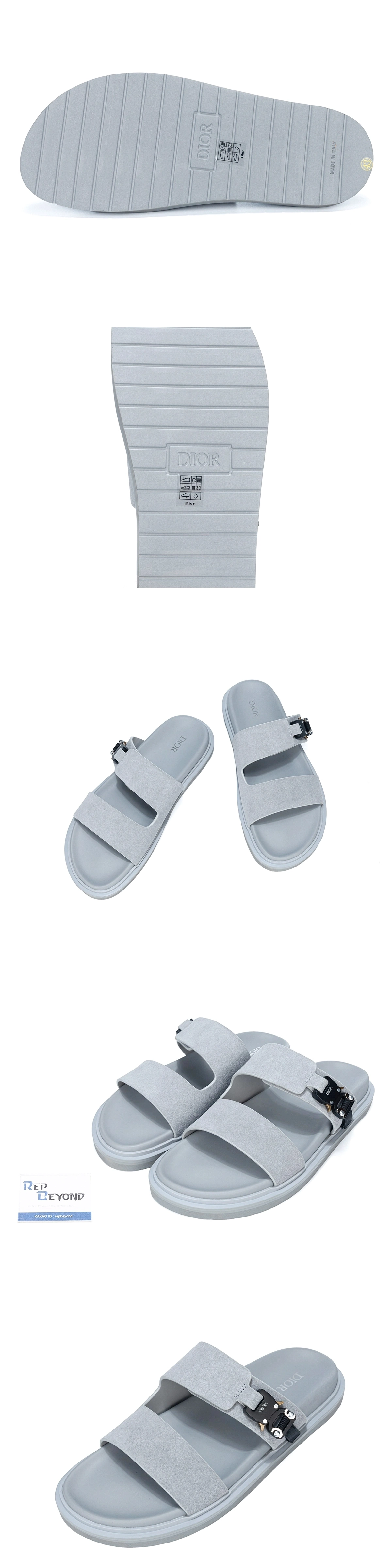 [DIOR] 디올 Aqua 샌들 스웨이드 그레이 3SA121ZSI_H800 남성용
