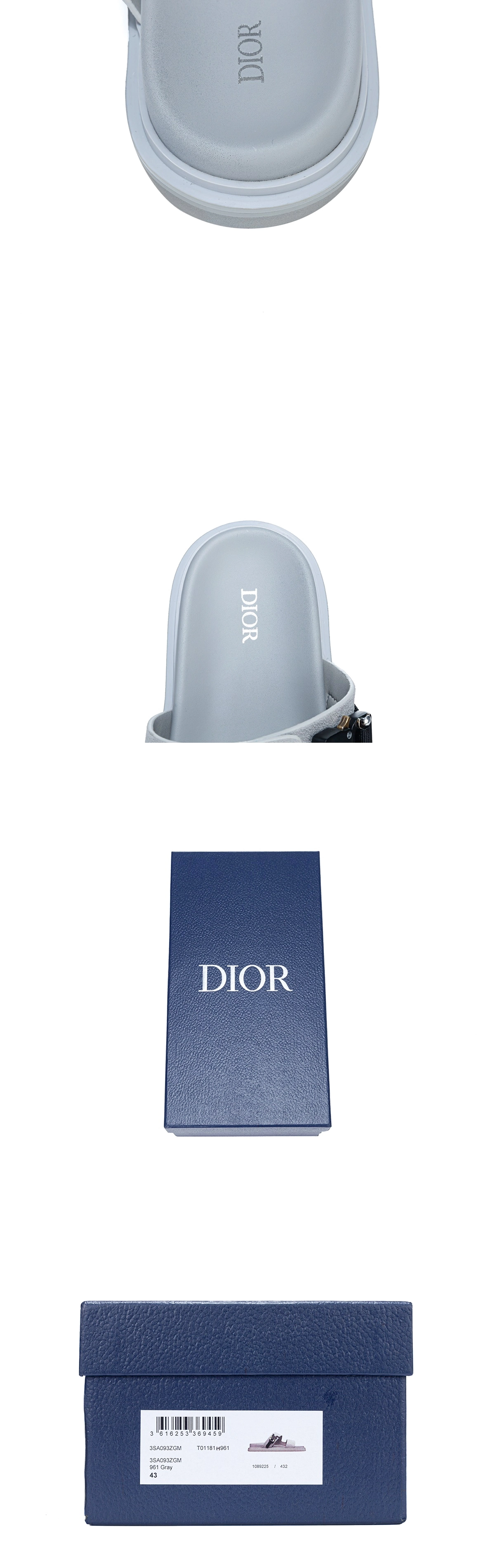 [DIOR] 디올 Aqua 샌들 스웨이드 그레이 3SA121ZSI_H800 남성용