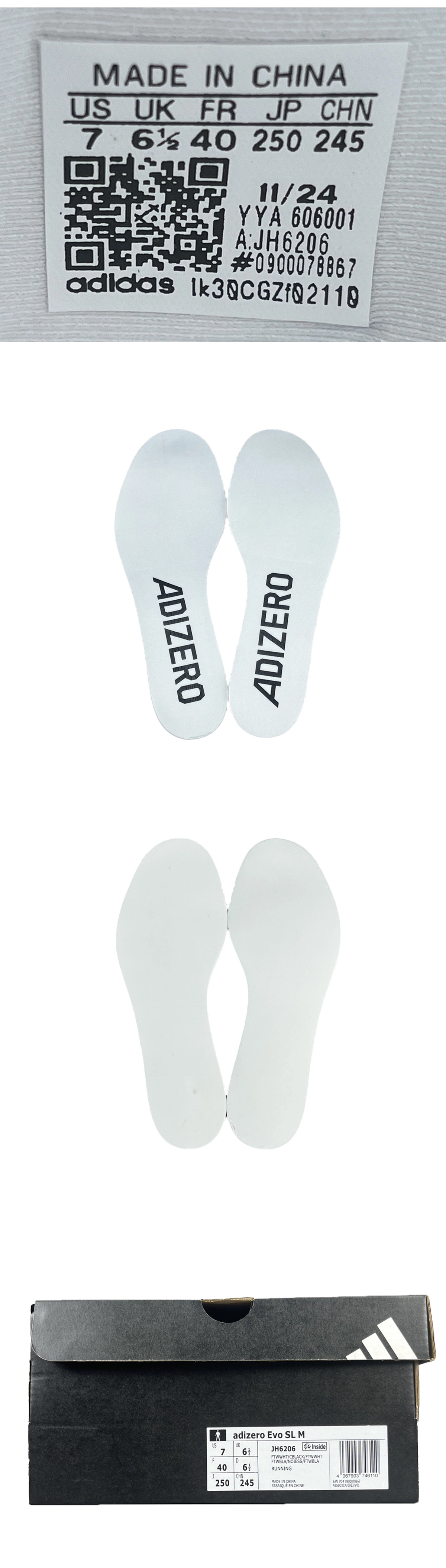 [ADIDAS] 아디다스 Adizero EVO SL 슈즈 화이트 JH6206 남녀공용 (GOD)