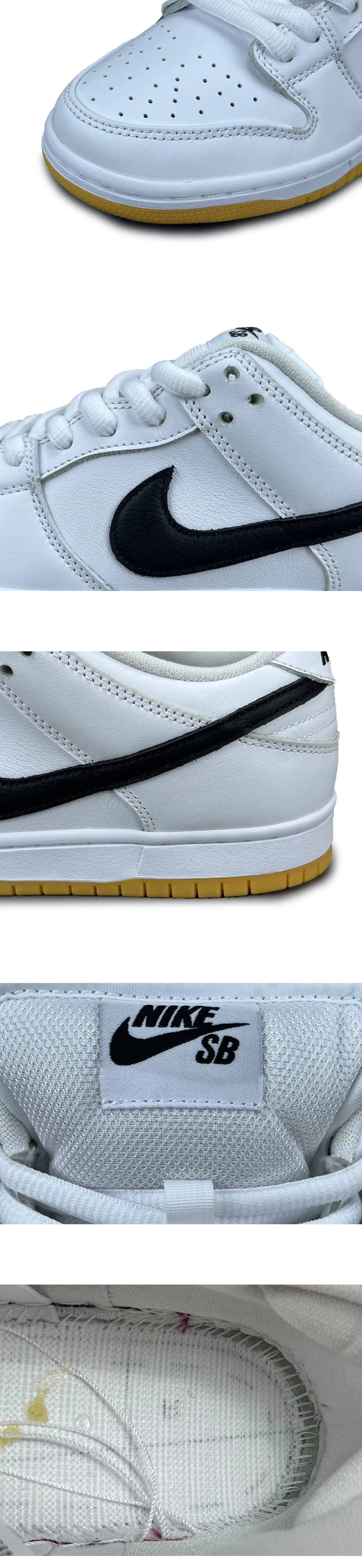[NIKE] 나이키 SB 덩크 로우 프로 화이트 앤 검 라이트 브라운 CD2563-101 남녀공용 (GOD)