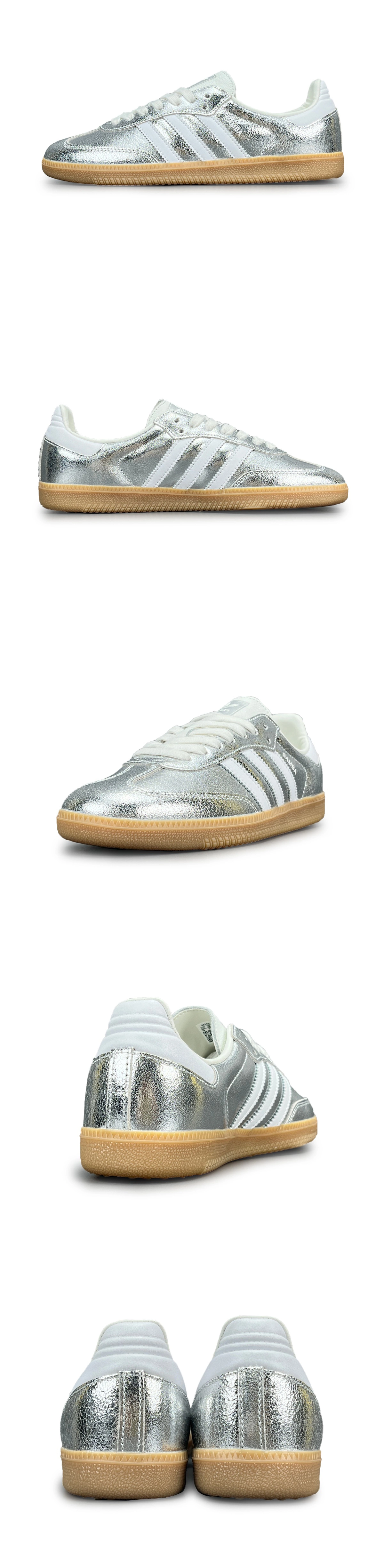 [ADIDAS] 아디다스 삼바 OG 슈즈 실버 메탈릭 클라우드 화이트 JR0035 남녀공용