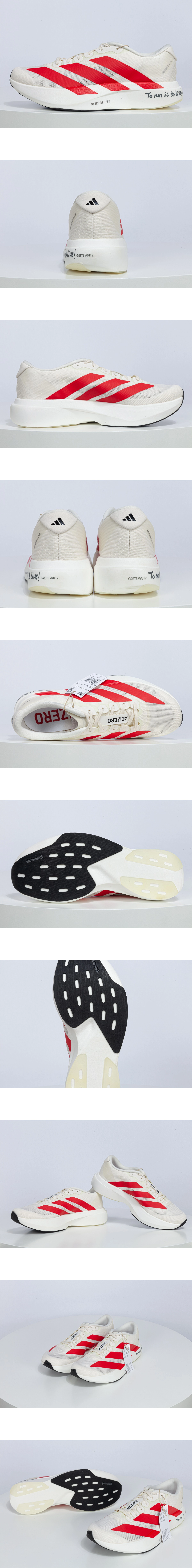 [ADIDAS] 아디다스 Adizero EVO SL 슈즈 화이트레드 JS1183 남녀공용 (GOD)