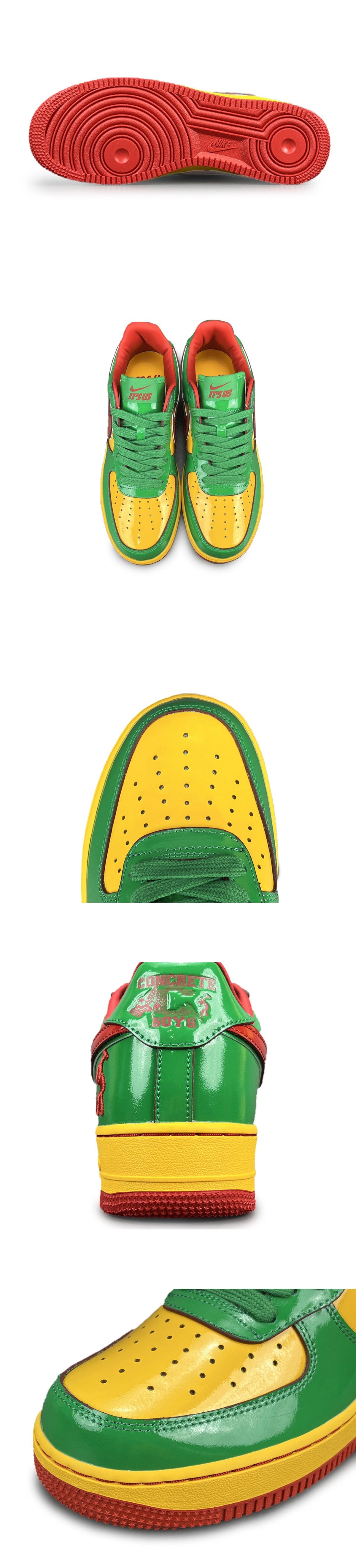 [NIKE] 나이키 x 릴 야티 에어포스 1 로우 럭키 그린 미스틱 레드 IH4383-300 남성용