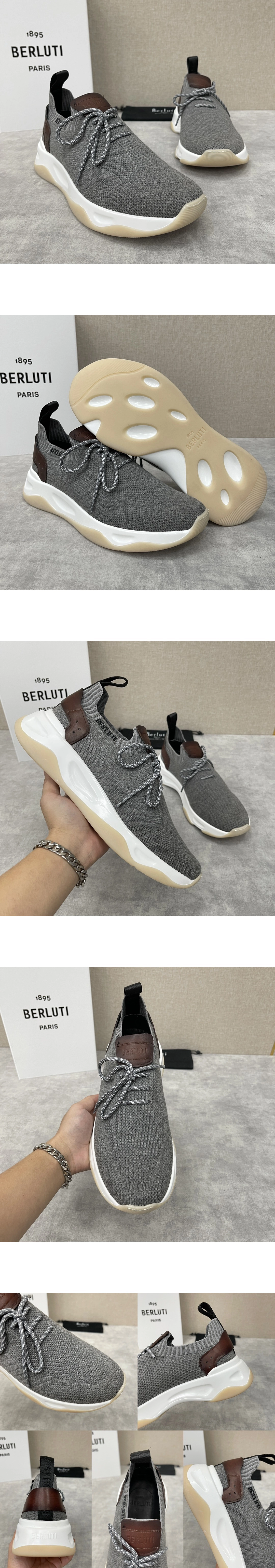 [BERLUTI] 벨루티 쉐도우 니트 레더 스니커즈 S5820-Z65 남성용