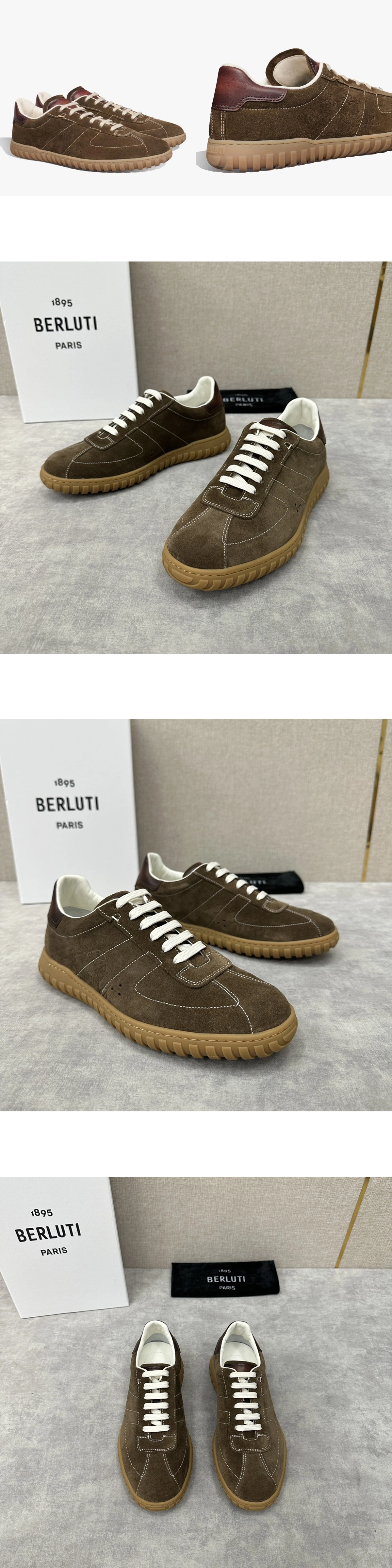 [BERLUTI] 벨루티 트레이너 스웨이드 스니커즈 다크브라운 남성용