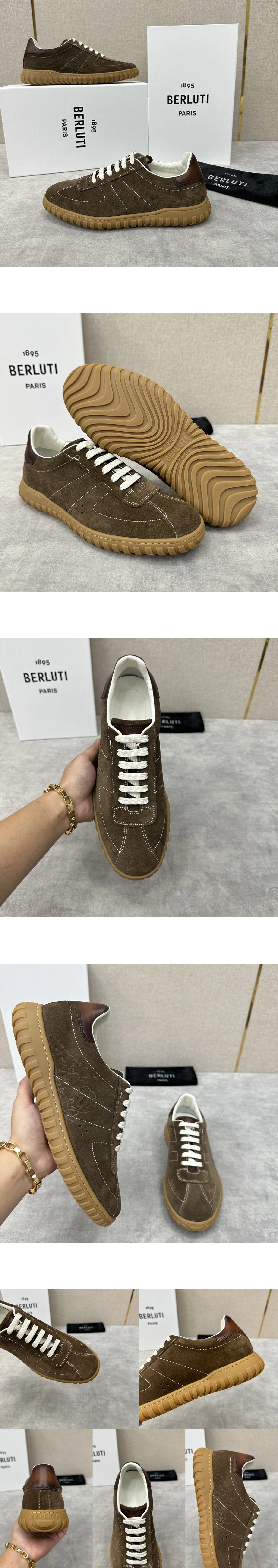 [BERLUTI] 벨루티 트레이너 스웨이드 스니커즈 다크브라운 남성용