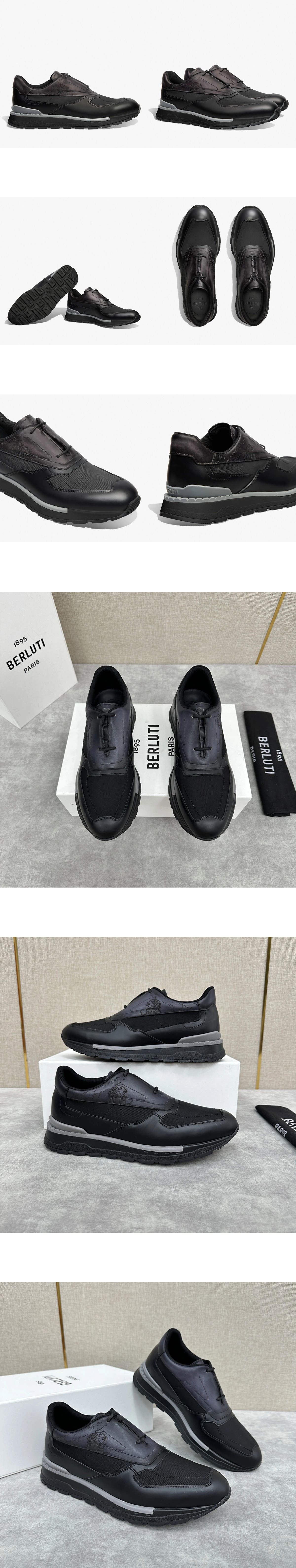 [BERLUTI] 벨루티 패스트 트랙 스크리토 레더 나일론 스니커즈 S6277-BY 남성용