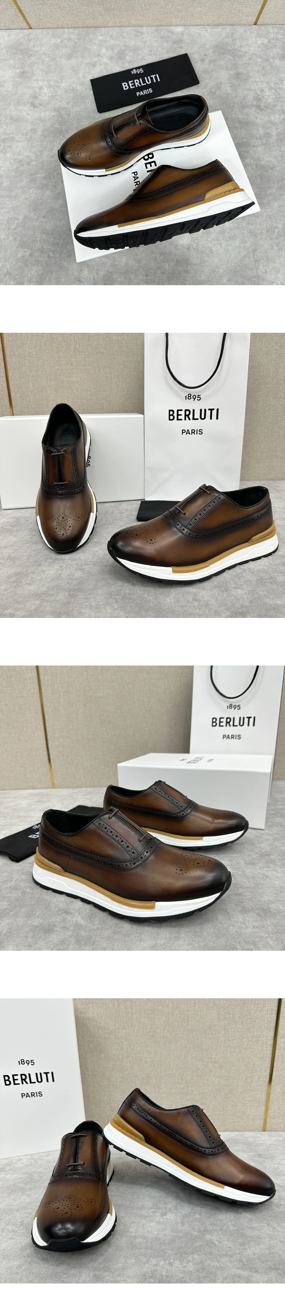 [BERLUTI] 벨루티 패스트 트랙 레더 스니커즈 브라운 S6231-V1 남성용