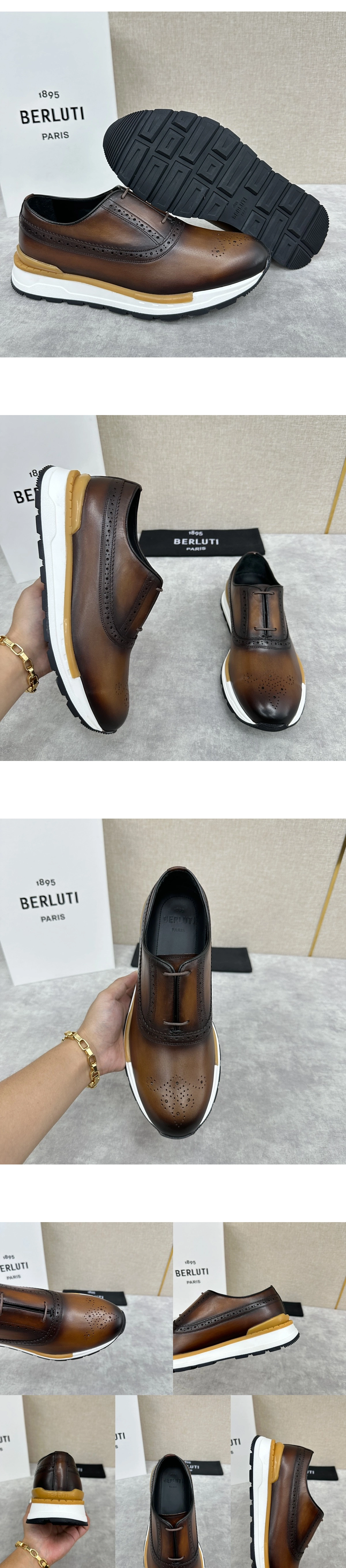 [BERLUTI] 벨루티 패스트 트랙 레더 스니커즈 브라운 S6231-V1 남성용