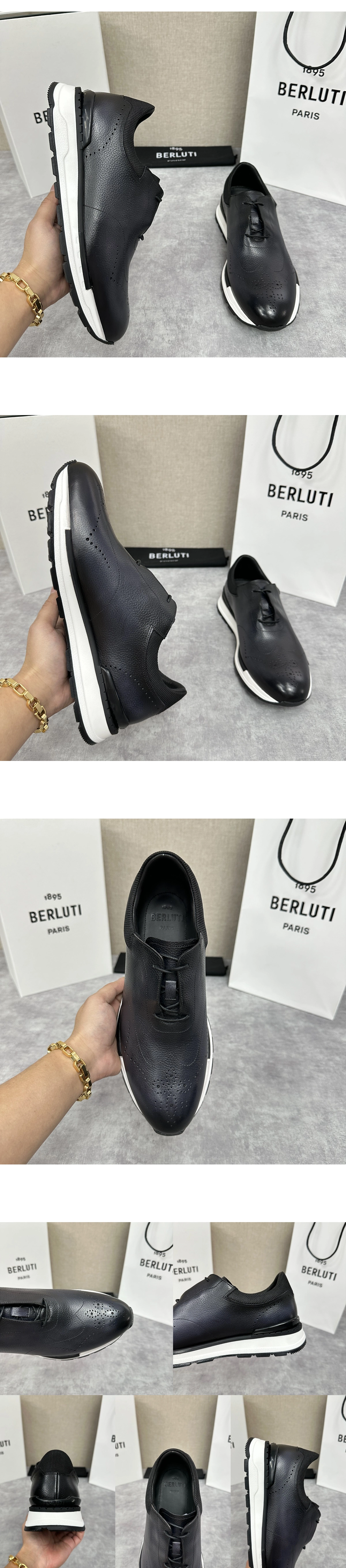 [BERLUTI] 벨루티 패스트 트랙 베네치아 카프 레더 나일론 스니커즈 S6488-BY2 남성용