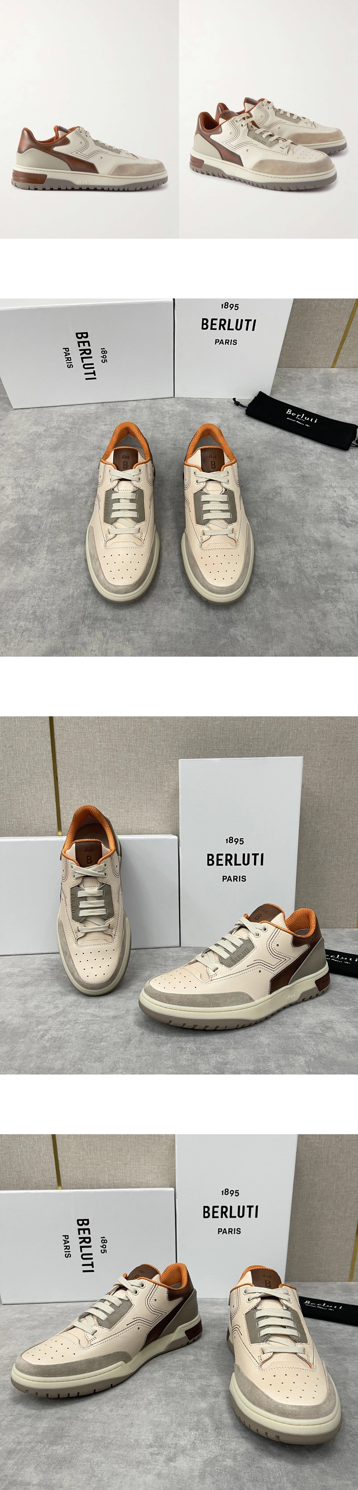 [BERLUTI] 벨루티 플레이오프 레더 로우탑 스니커즈 브라운 남성용
