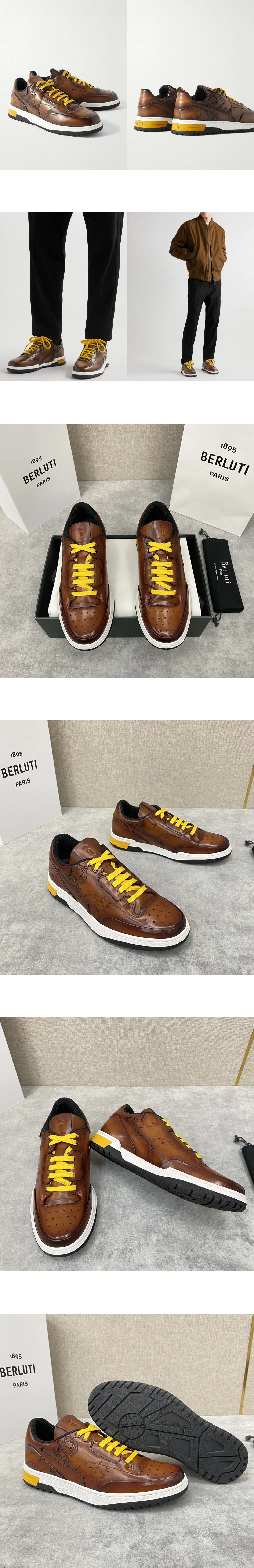 [BERLUTI] 벨루티 스크리토 베네치아 레더 스니커즈 남성용