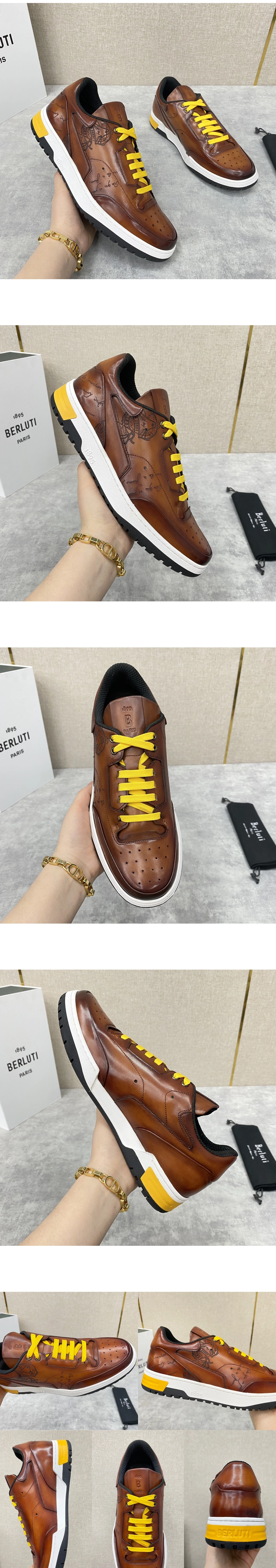 [BERLUTI] 벨루티 스크리토 베네치아 레더 스니커즈 남성용