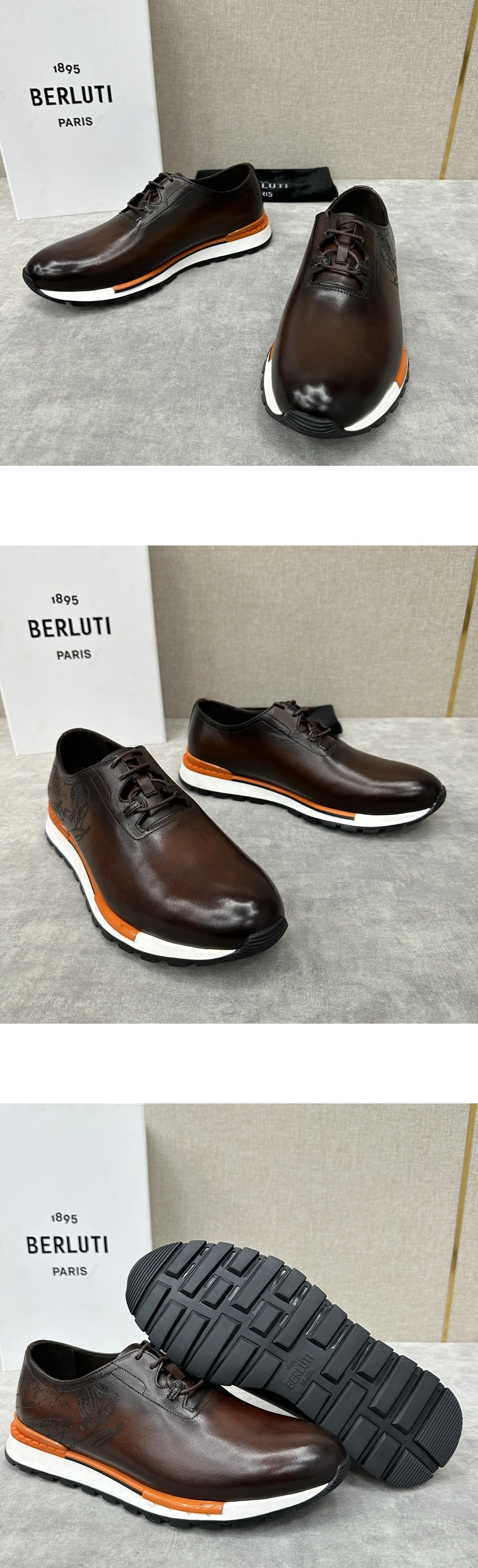 [BERLUTI] 벨루티 패스트 트랙 스크리트 레더 스니커즈 남성용