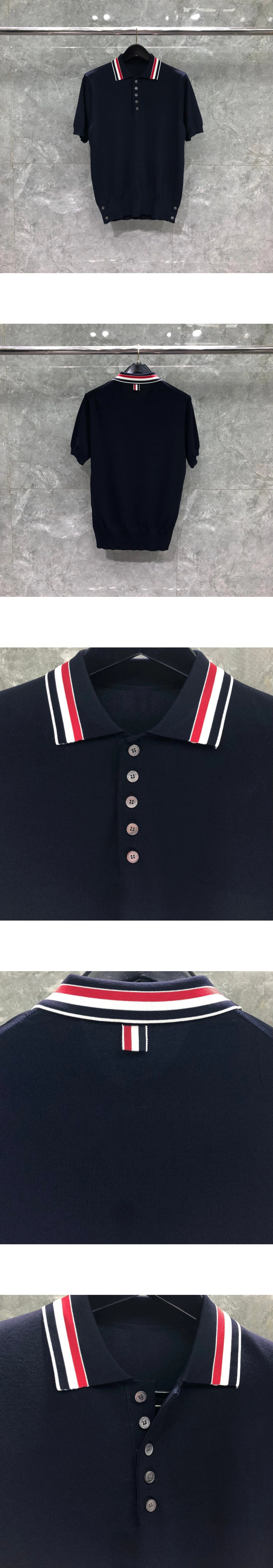 [THOM BROWNE] 남성 톰브라운 스트레치 비스코스 테니스 폴로 셔츠