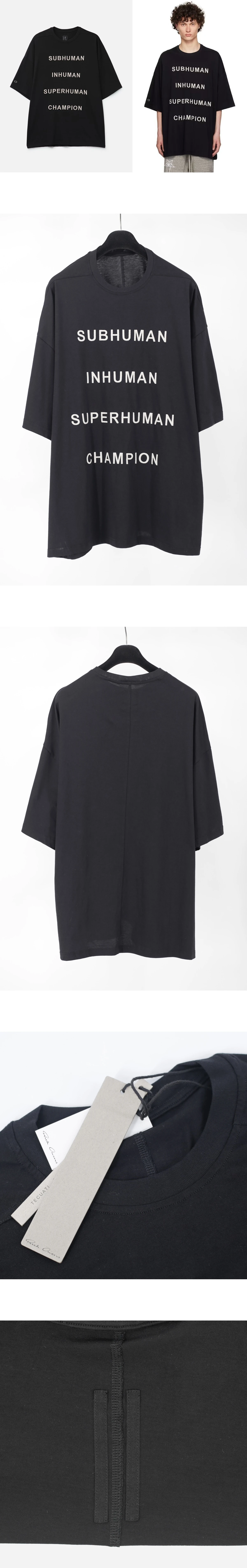 [RICK OWENS] 남성 릭오웬스 x Champion 토미 티셔츠 블랙