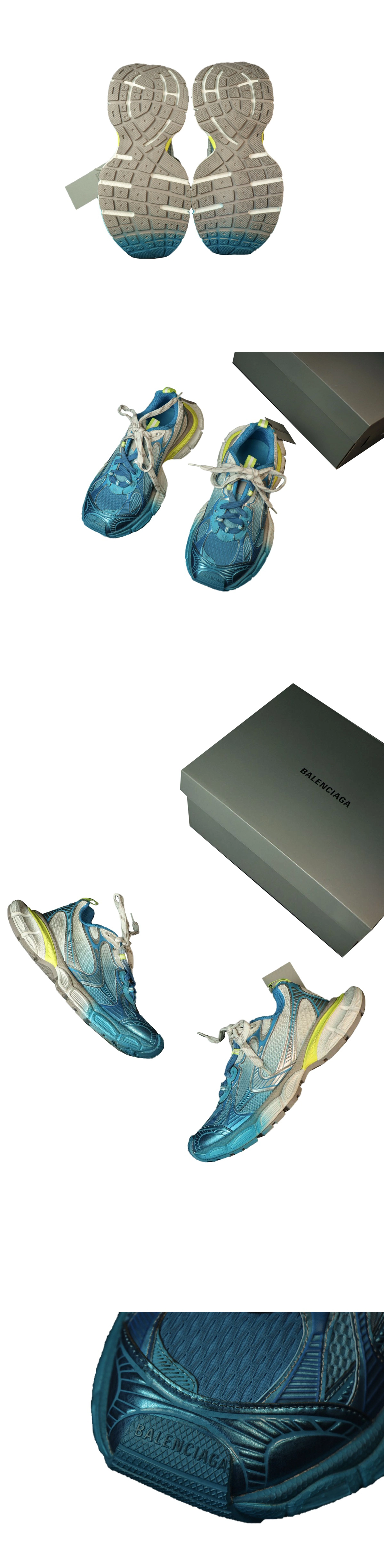 [Balenciaga] 발렌시아가 3XL 토 스프레이 스니커즈 화이트/블루/옐로우 734734W3XTS9479 남녀공용 (XA)