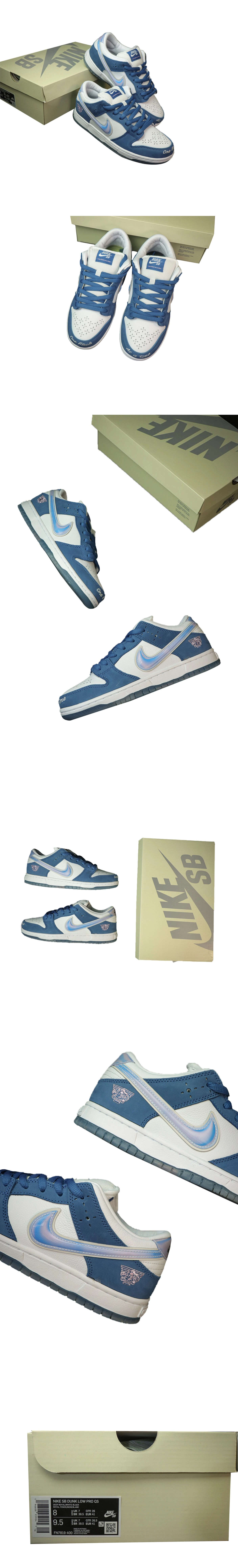 [NIKE] 나이키 x 본앤레이즈드 SB 덩크 로우 로열 블루 FN7819-400 남성용 (M)