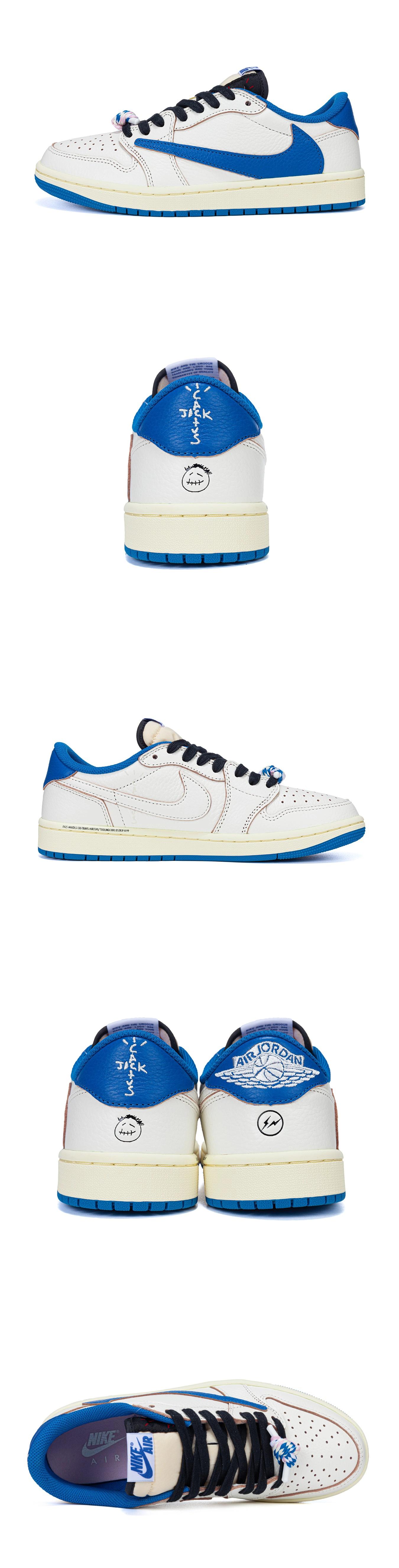 [AIR JORDAN] 에어조던 1 x 트래비스 스캇 레트로 로우 세일 밀리터리 블루 DM7866-104 남녀공용(OG)