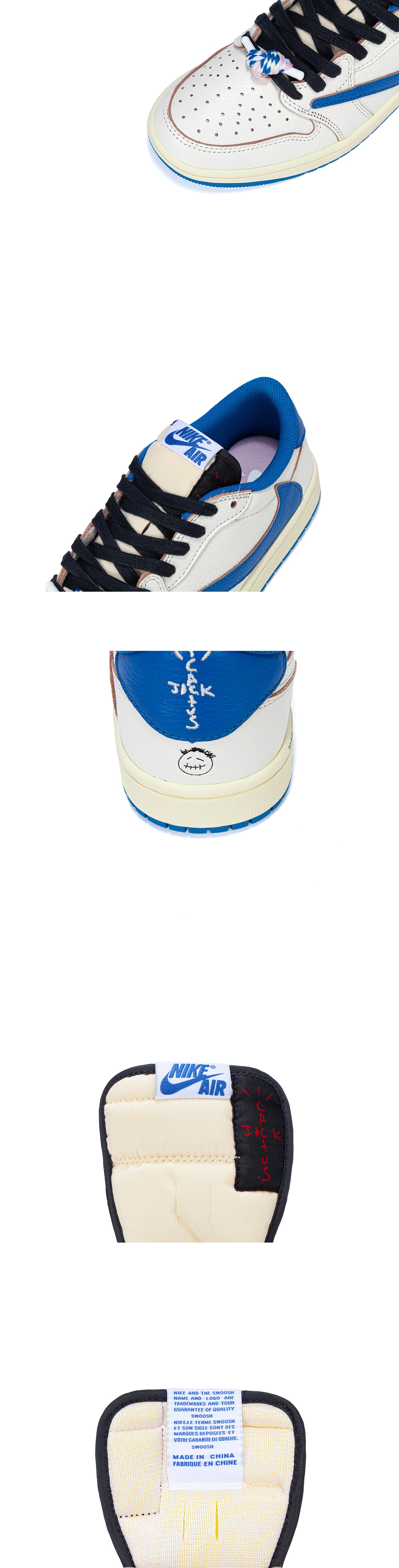 [AIR JORDAN] 에어조던 1 x 트래비스 스캇 레트로 로우 세일 밀리터리 블루 DM7866-104 남녀공용(OG)