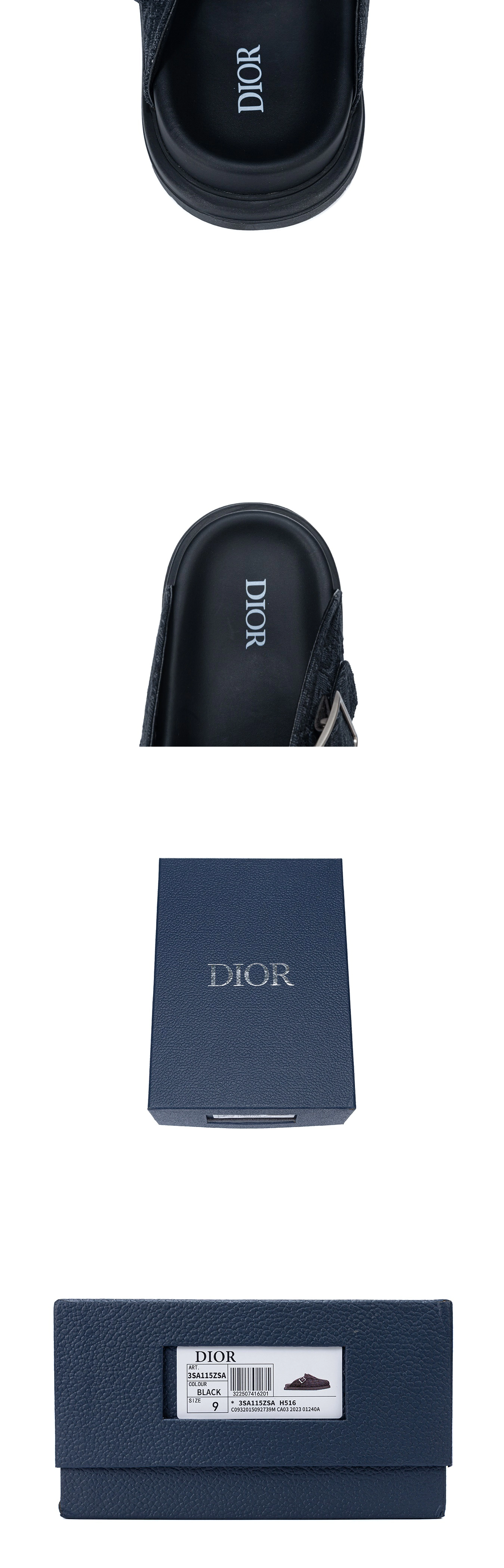 [DIOR] 디올 Aqua Oblique 자카드 뮬 블랙 3SA138ZSA_H969 남성용