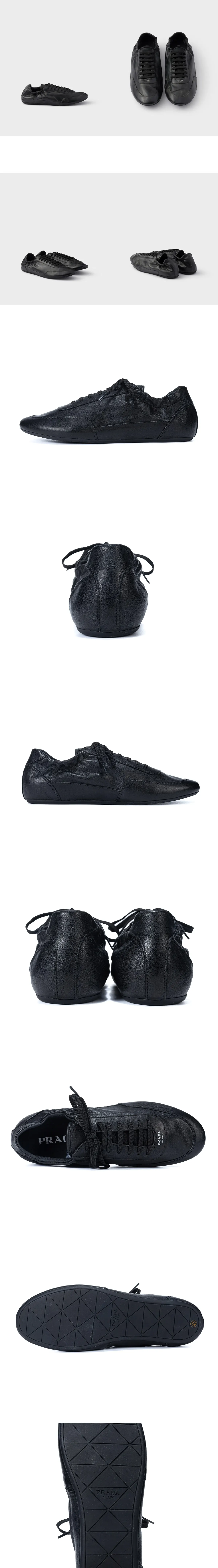 [PRADA] 프라다 컬랩스 레더 스니커즈 블랙 2EG479_7V6_F0002_F_G001 남성용