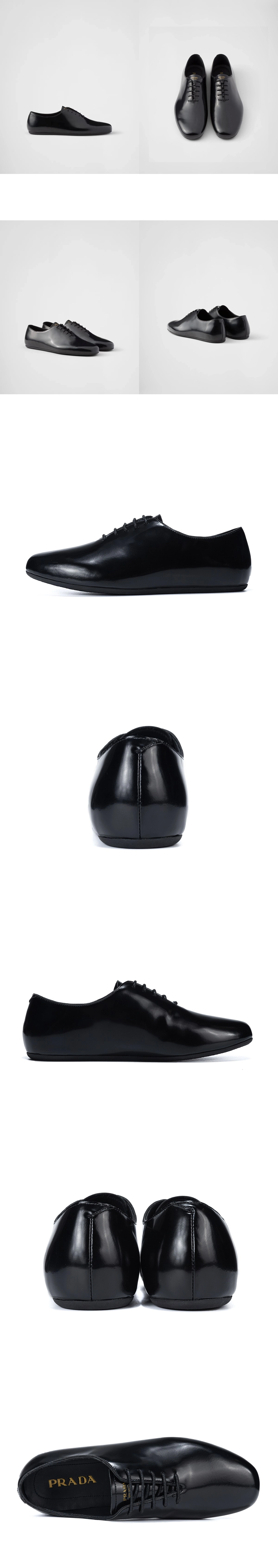 [PRADA] 프라다 브러쉬드 레더 레이스업 슈즈 블랙 2EG448_055_F0002_F_G002 남성용