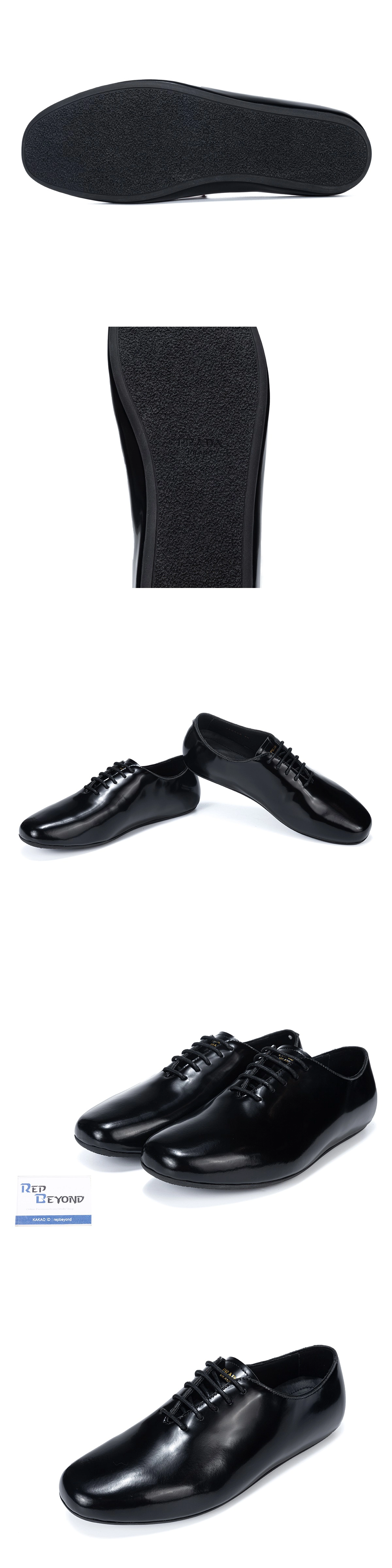 [PRADA] 프라다 브러쉬드 레더 레이스업 슈즈 블랙 2EG448_055_F0002_F_G002 남성용