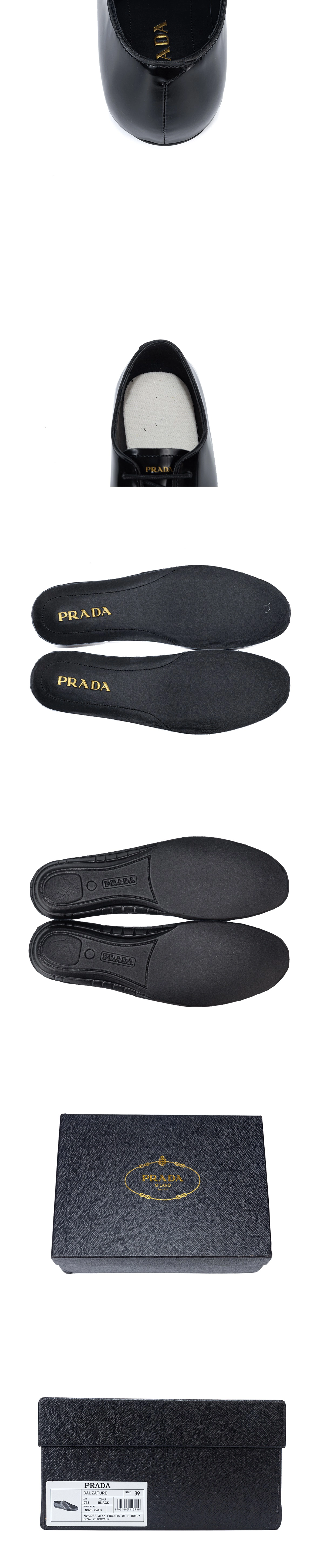 [PRADA] 프라다 브러쉬드 레더 레이스업 슈즈 블랙 2EG448_055_F0002_F_G002 남성용