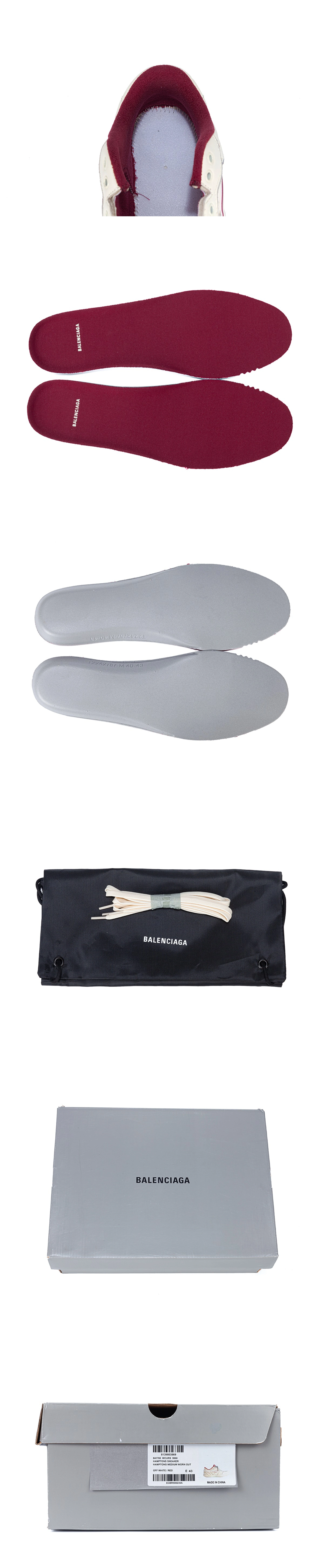 [Balenciaga] 발렌시아가 햄튼스 미디엄 원아웃 스니커즈 오프화이트레드 841765WCURS9960 남녀공용 (OK)