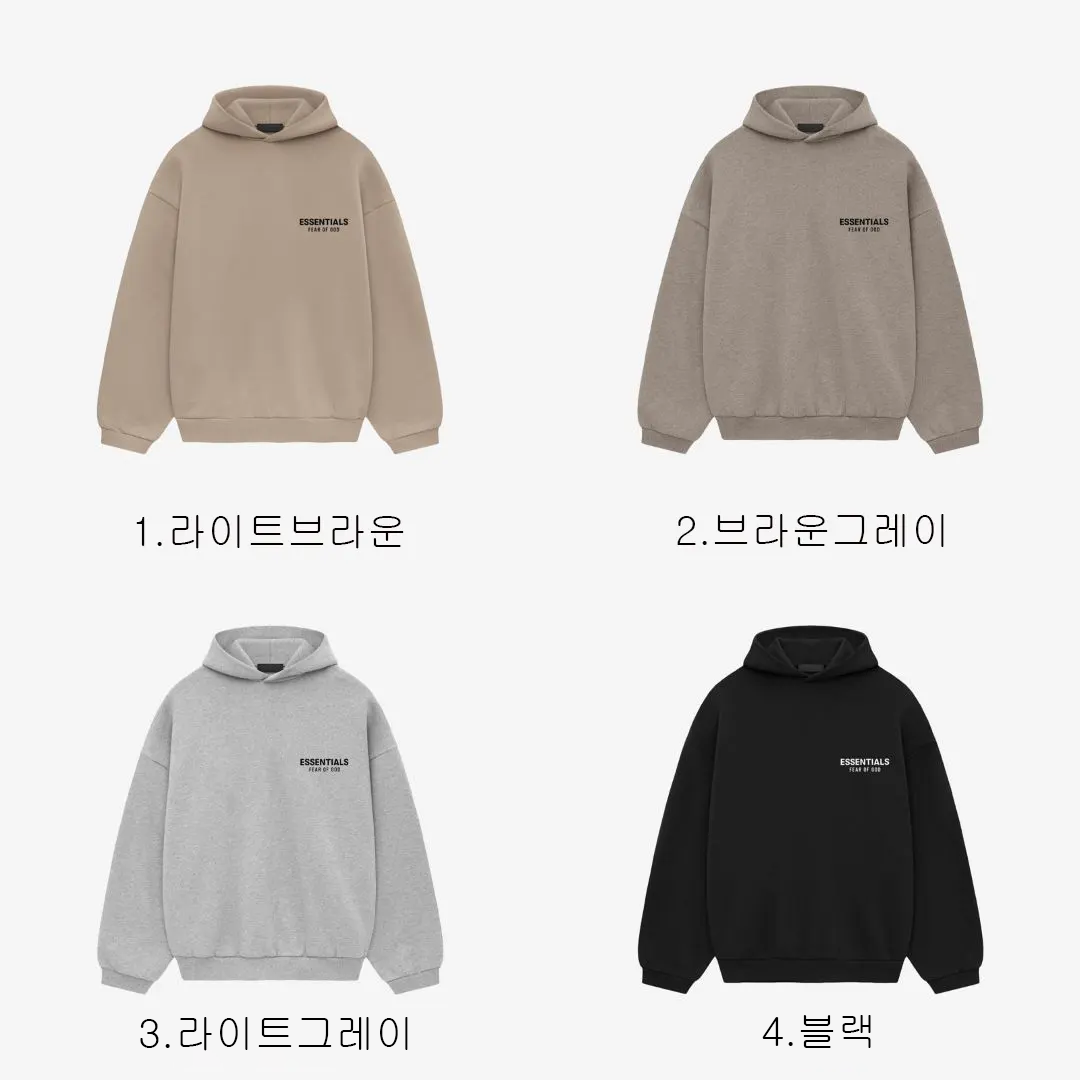 [FEAR OF GOD] 남성 피어오브갓 에센셜 홀리데이 코어 플리스 후드티