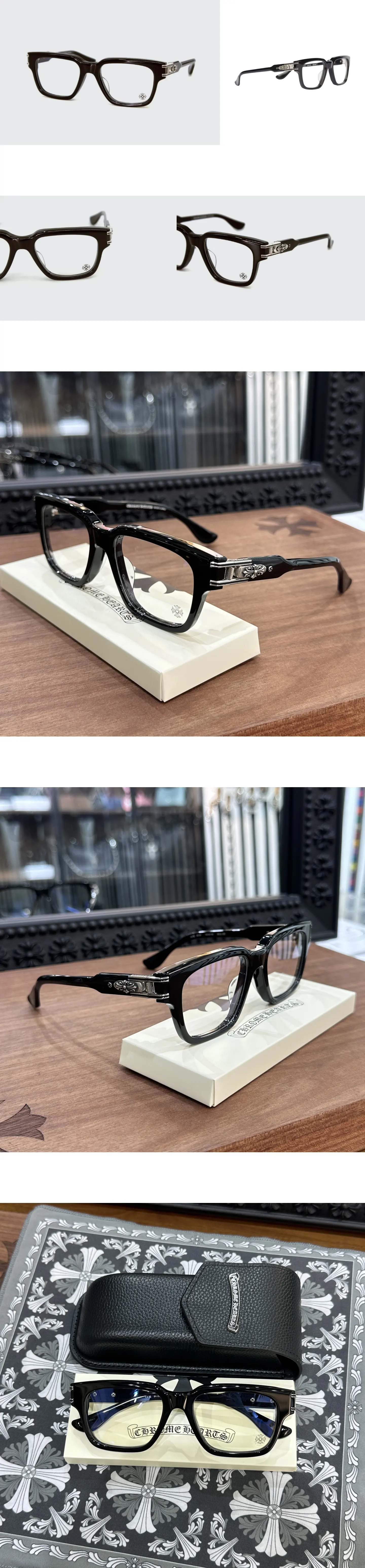 [Chrome Hearts] 크롬하츠 BULGE-BK-SS 안경테 블랙실버
