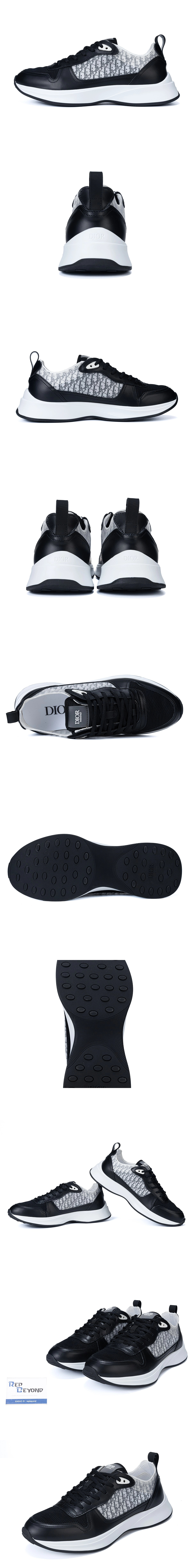 [DIOR] 디올 B25테크니컬 메시 레더 러너 스니커즈 화이트블랙 3SN259ZJF_H968 남성용