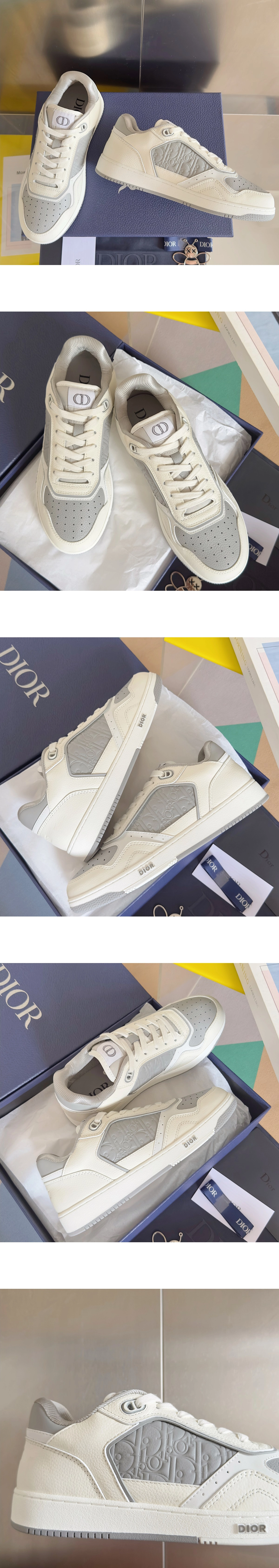 [DIOR] 디올 B27 Uptown 로우탑 스니커즈 화이트그레이 3SN272ZAY_H068 남녀공용