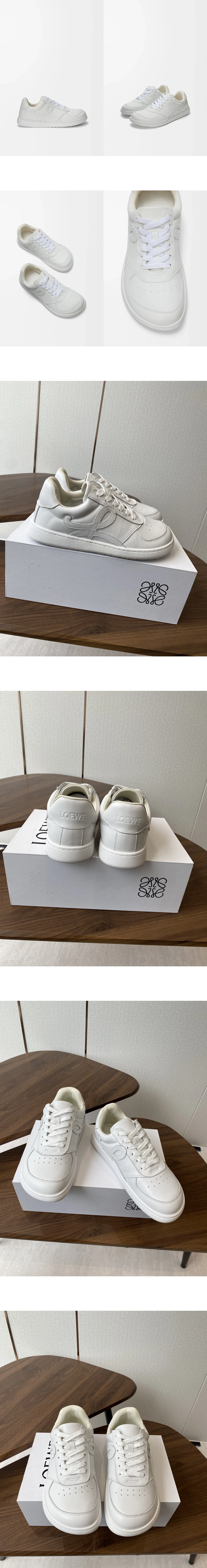  [LOEWE] 로에베 애너그램 엠보싱 소가죽 점보 스니커즈 화이트 M816282XBN 남녀공용