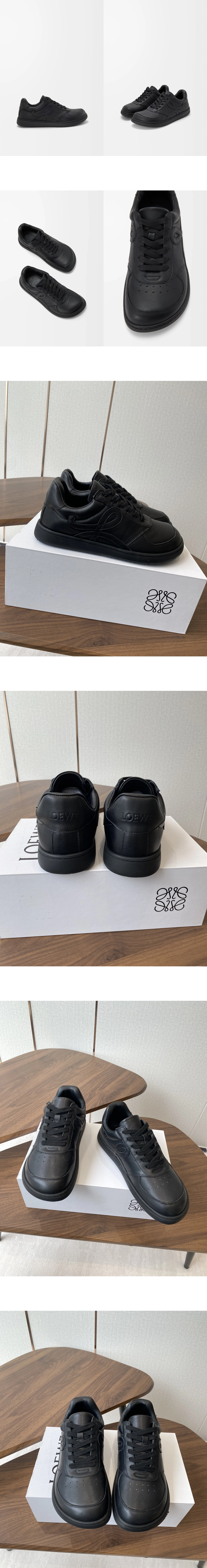  [LOEWE] 로에베 애너그램 엠보싱 소가죽 점보 스니커즈 블랙 M816282XBN 남녀공용