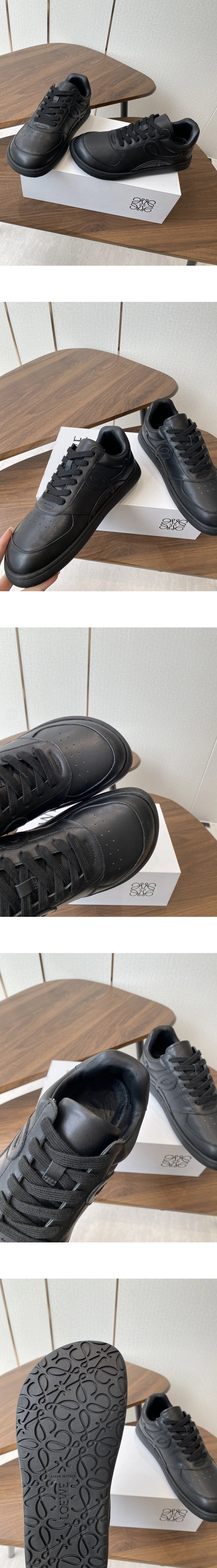  [LOEWE] 로에베 애너그램 엠보싱 소가죽 점보 스니커즈 블랙 M816282XBN 남녀공용