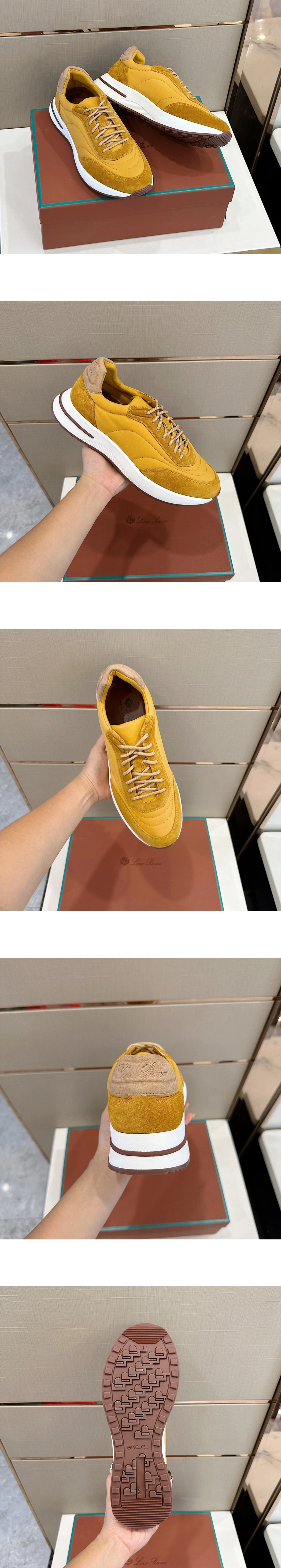 [Loro Piana] 로로피아나 위크 엔드 워크 스니커즈 옐로우브라운 FAM1719 남성용