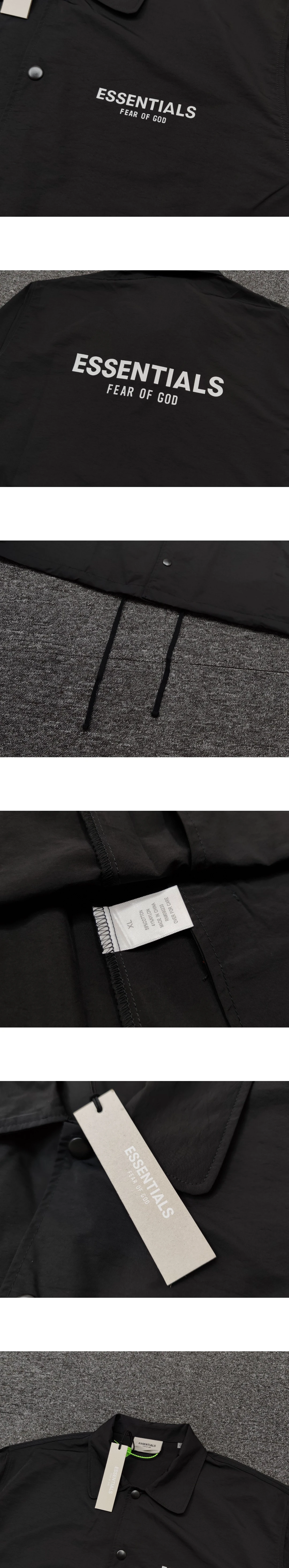 [FEAR OF GOD] 남성 피어오브갓 에센셜 3M 레터링 코치 재킷