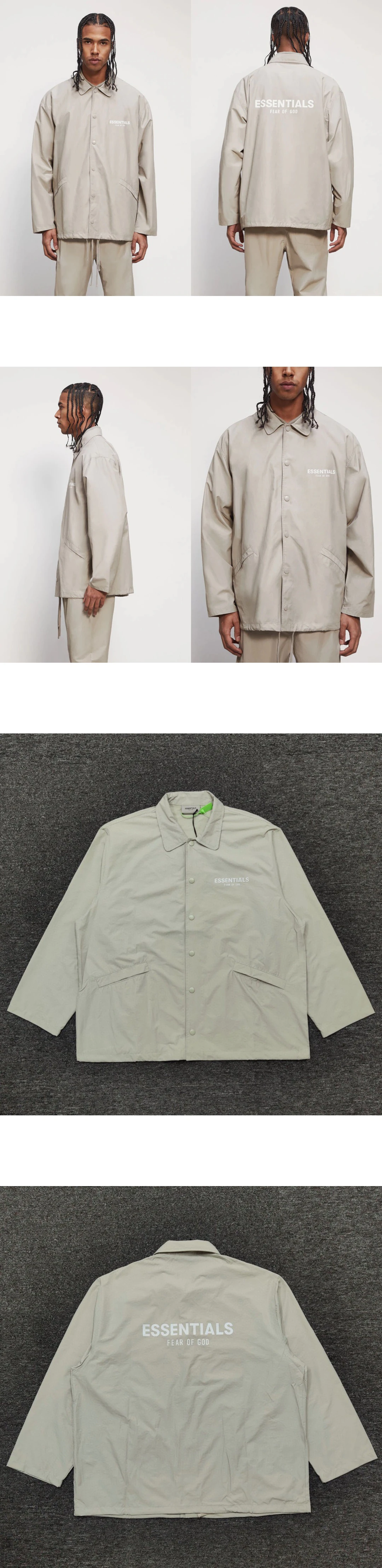 [FEAR OF GOD] 남성 피어오브갓 에센셜 3M 레터링 코치 재킷