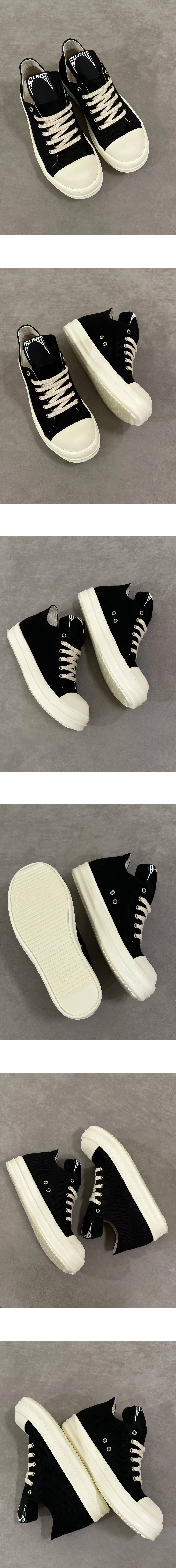 [Rick Owens] 릭 오웬스 할리우드 로우 스니커즈 블랙화이트 남녀공용