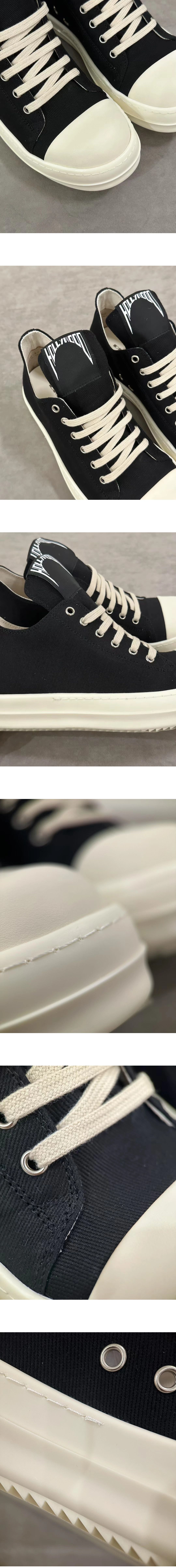 [Rick Owens] 릭 오웬스 할리우드 로우 스니커즈 블랙화이트 남녀공용