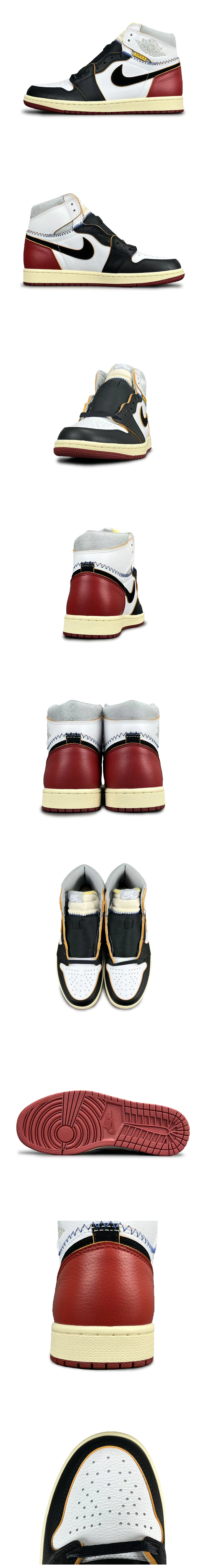 [AIR JORDAN] 에어조던1x 유니온 레트로 하이 OG 스니커즈 레드 라이트그레이BV1300-106 남성용(X)
