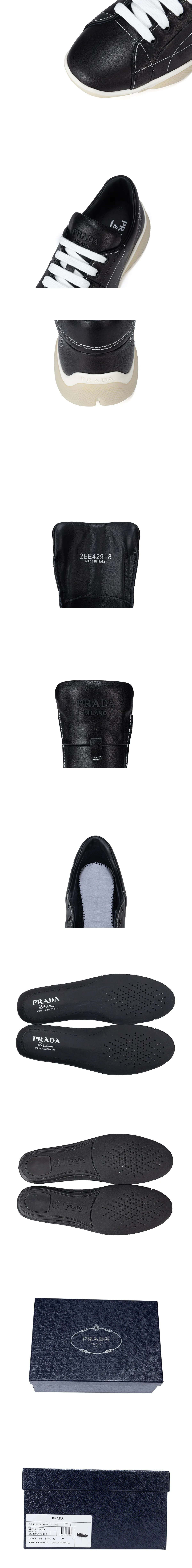 [PRADA] 프라다 나파 쉽스킨 스티치 스니커즈 블랙 1E942N_038_F0632_F_025 남성용