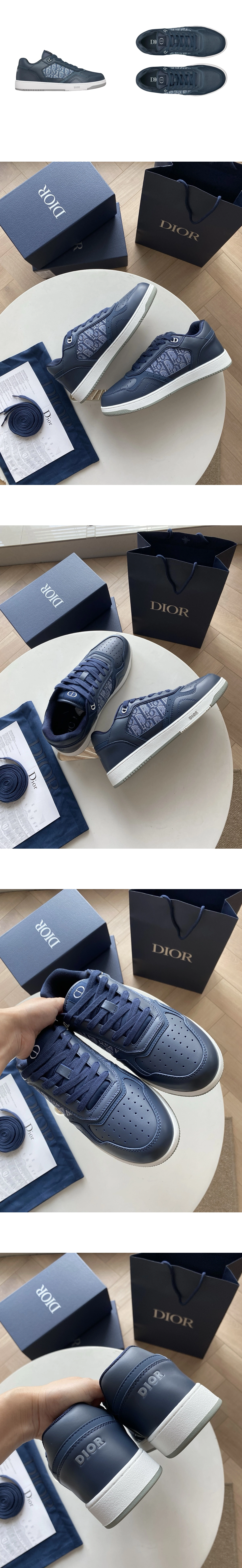 [DIOR] 디올 B27 Uptown 오블리크 자카드 로우탑 스니커즈 블루 3SN272ZIR-H534 남성용